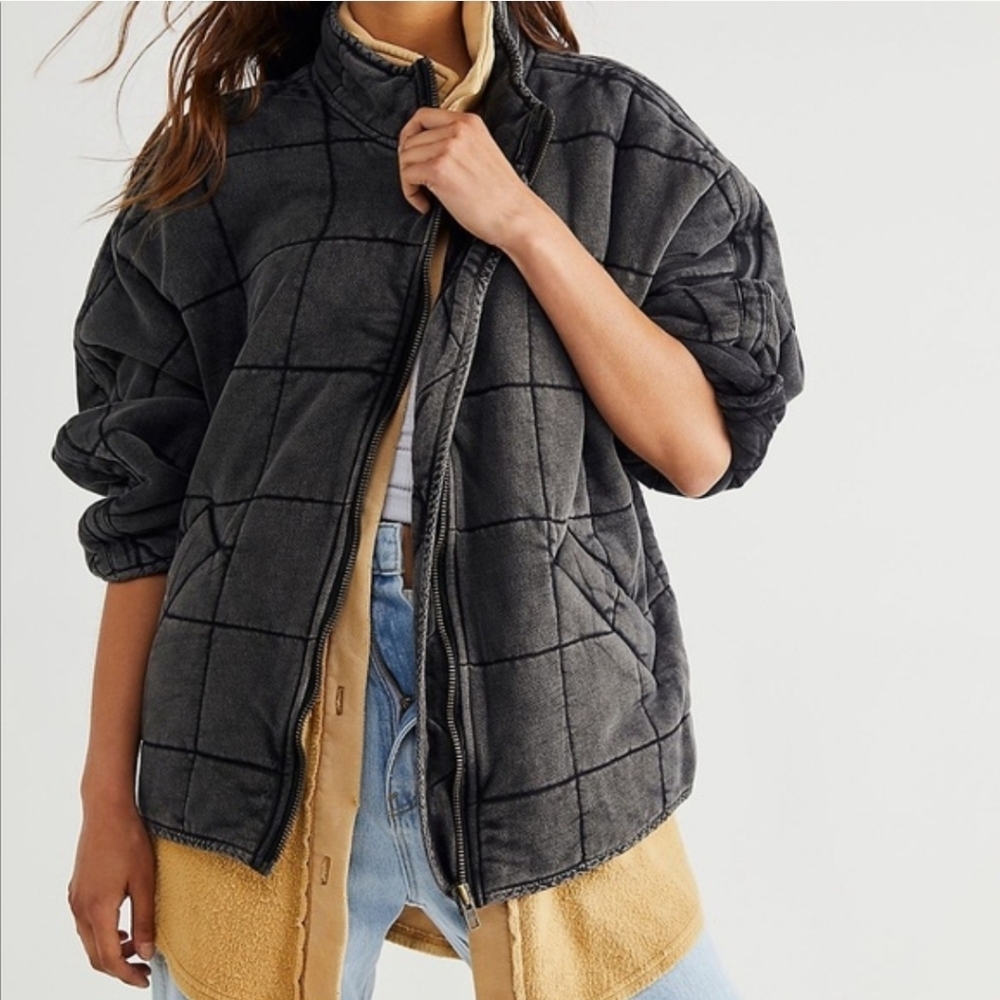 NWT Free People/Nuuly Dolman Puffer Jacket in Gray
